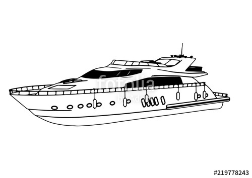 500x354 Sketch Of A Yacht Vector Stock Image And Royalty Free Vector - Yacht Sketch