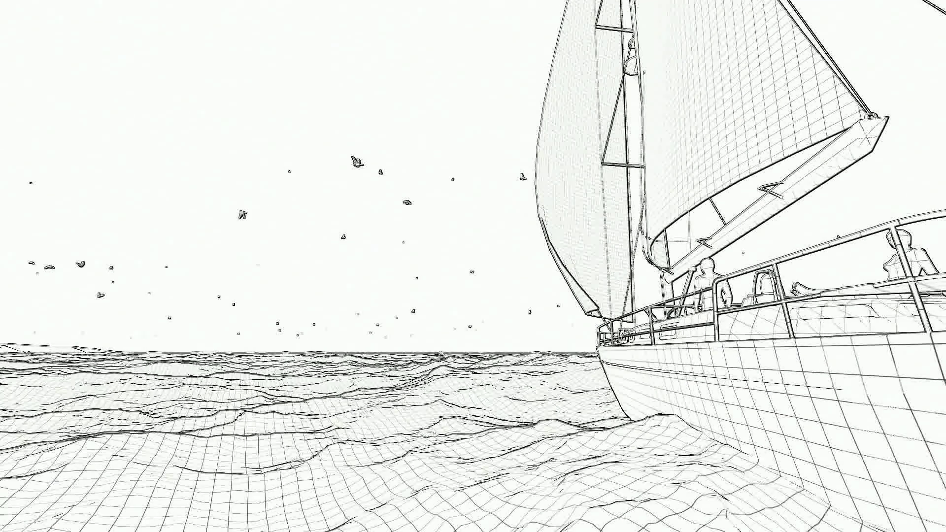 1920x1080 Couple On Luxury Yacht - Yacht Sketch