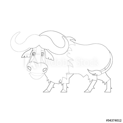 500x500 Illustration Coloring Book Series Yak. Soft Line. Print It And - Yak Sketch