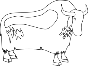 297x222 Yak Outline Clip Art - Yak Sketch