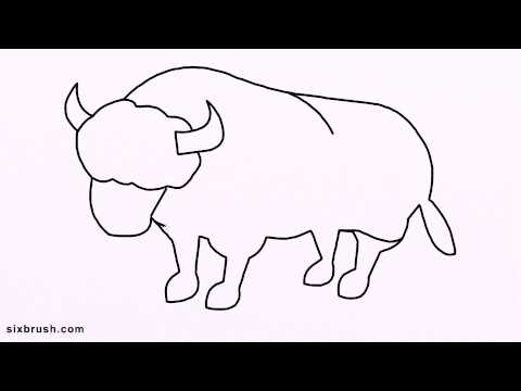 480x360 K 030 How To Draw Yak For Kids Step By Step - Yak Sketch