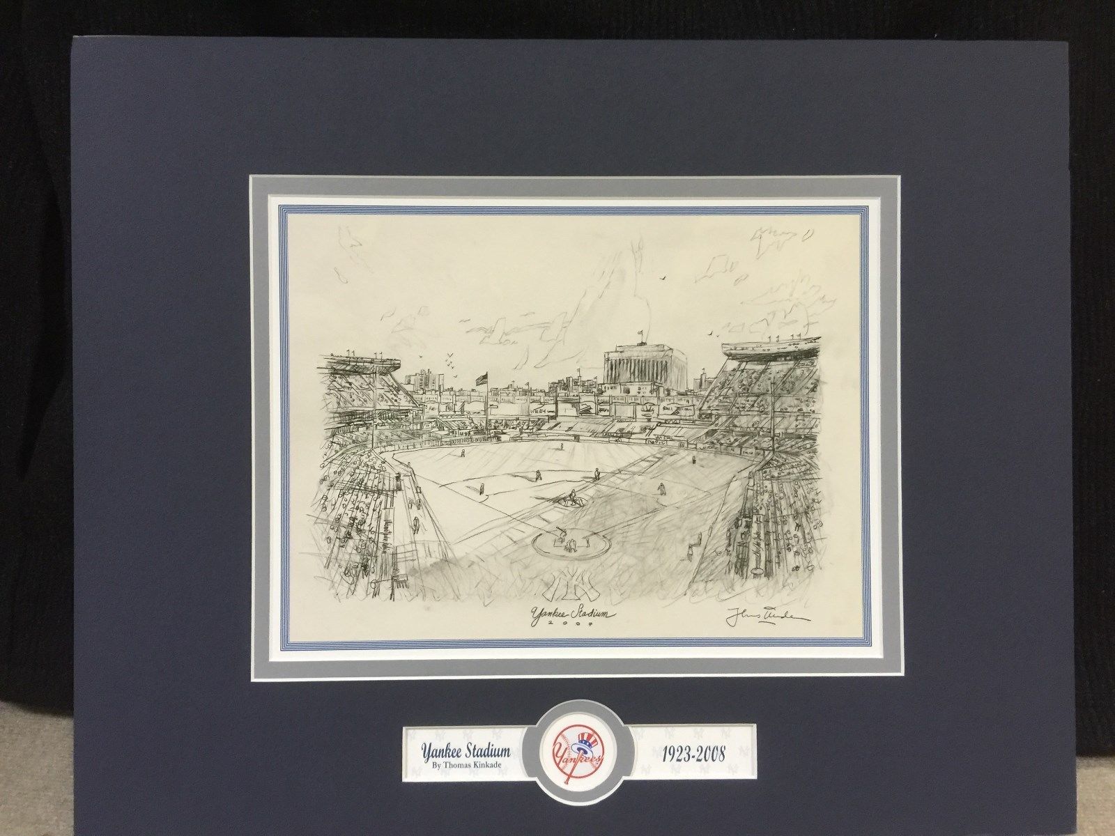 1600x1200 Thomas Kinkade 16 X 20 Yankee Stadium Matted Sketch - Yankee Stadium Sketch