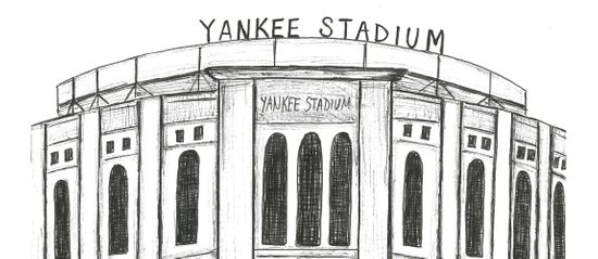 550x239 Yankee Stadium Coffee Mug By Pineapplestreetdesigns Society6 - Yankee Stadium Sketch