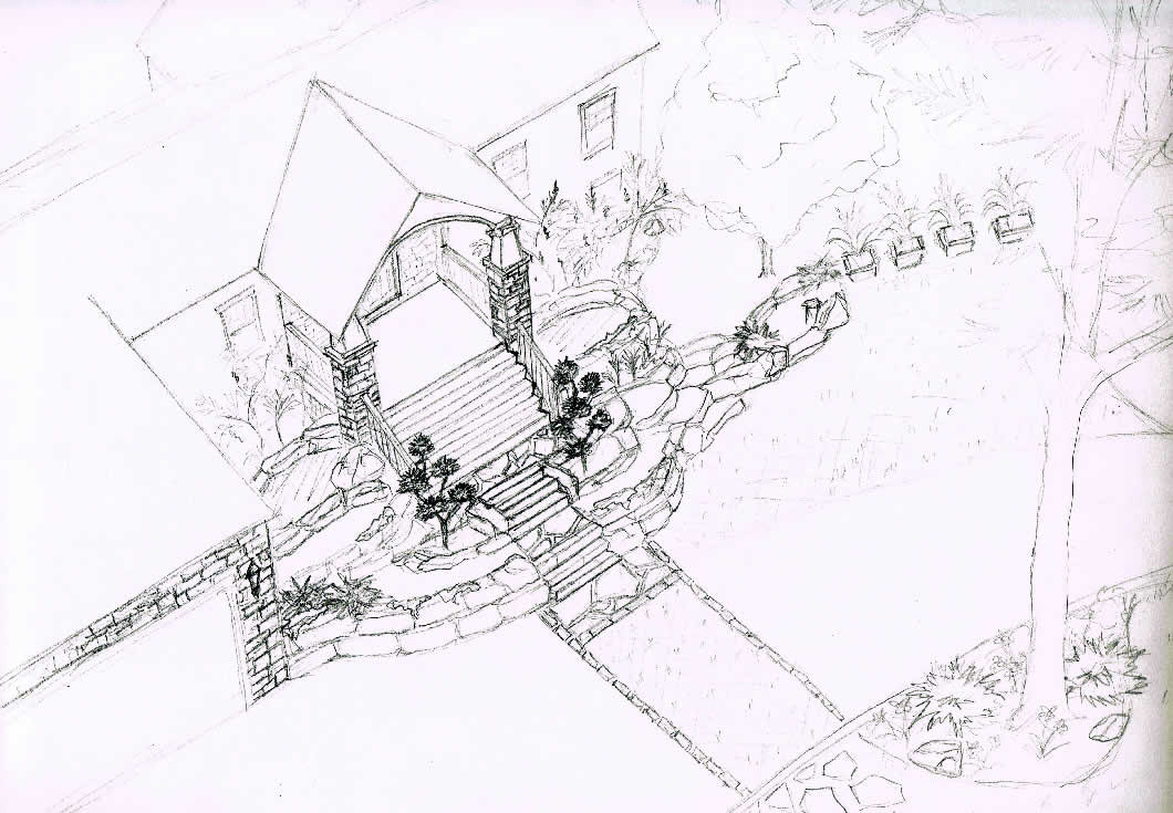 1060x735 Concept Sketches - Yard Sketch