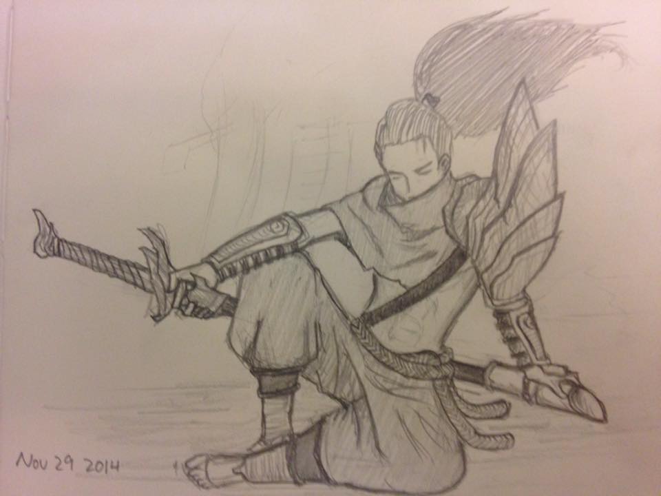 960x720 League Of Legends Sketch Yasuo By Usernamesaretooms - Yasuo Sketch