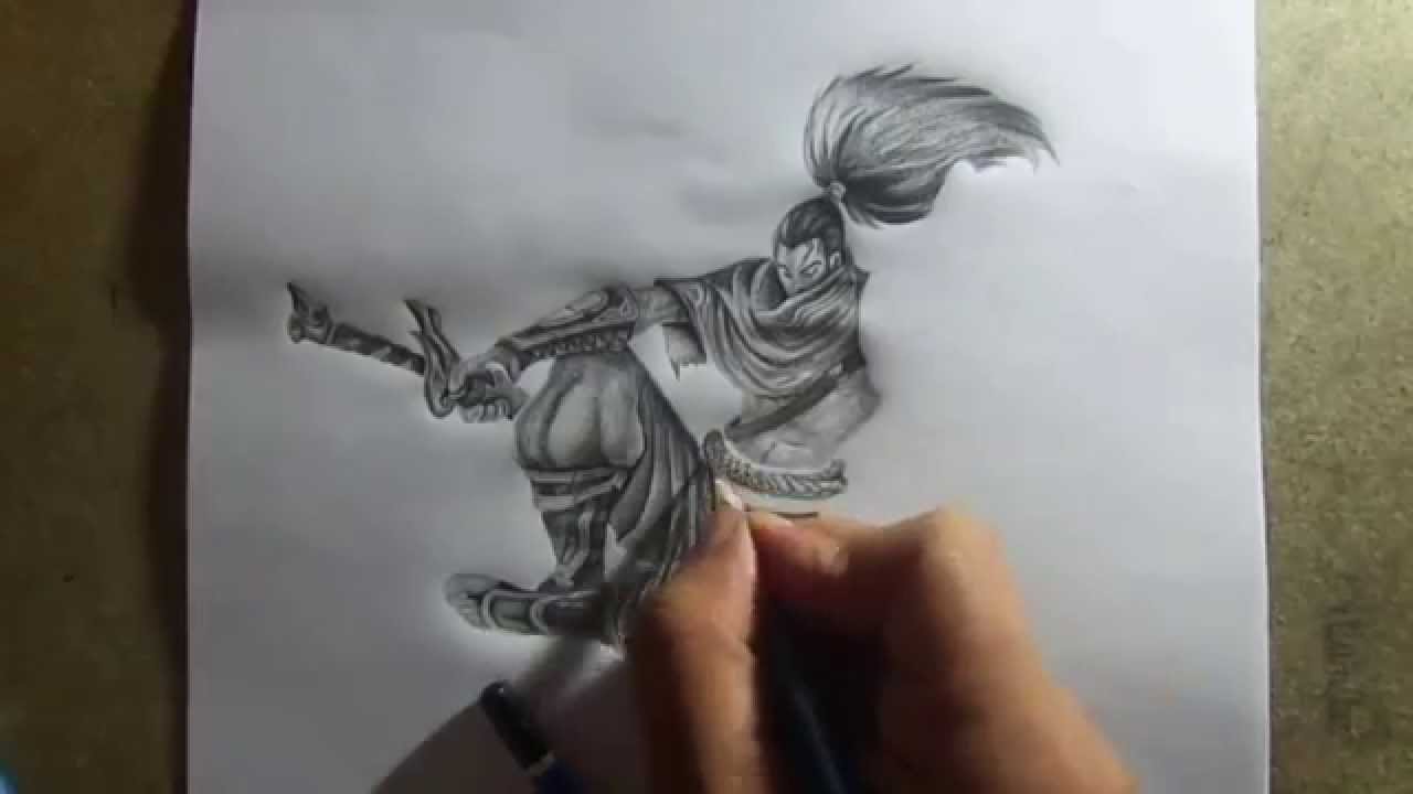1280x720 Pencil Drawing - Yasuo Sketch