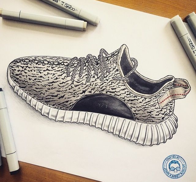 640x595 Johnkaiserknight On Instagram Illustrated The Yeezy Boost 350 - Yeezy Boost Sketch
