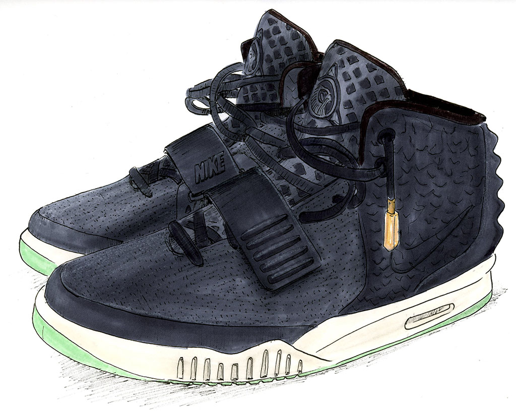 1024x821 Sketch Work Nike Air Yeezy Ii Sole Collector - Yeezy Sketch
