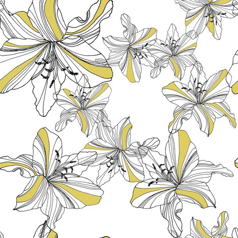 470x470 Flower Sketch With Yellow Accents - Yellow Flower Sketch