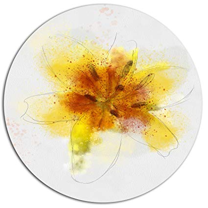 425x425 Designart Mt13881 C23 Yellow Flower Sketch On White - Yellow Flower Sketch