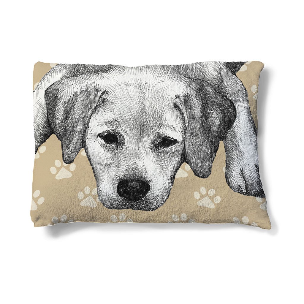 1024x1024 Yellow Lab Sketch 30 X 40 Fleece Dog Bed Laural Home - Yellow Lab Sketch