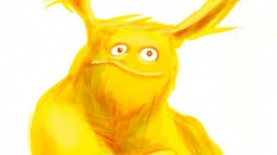 390x218 What Are Ya, Yella Cute Yellow Monster Sketch Cartoon - Yellow Sketch