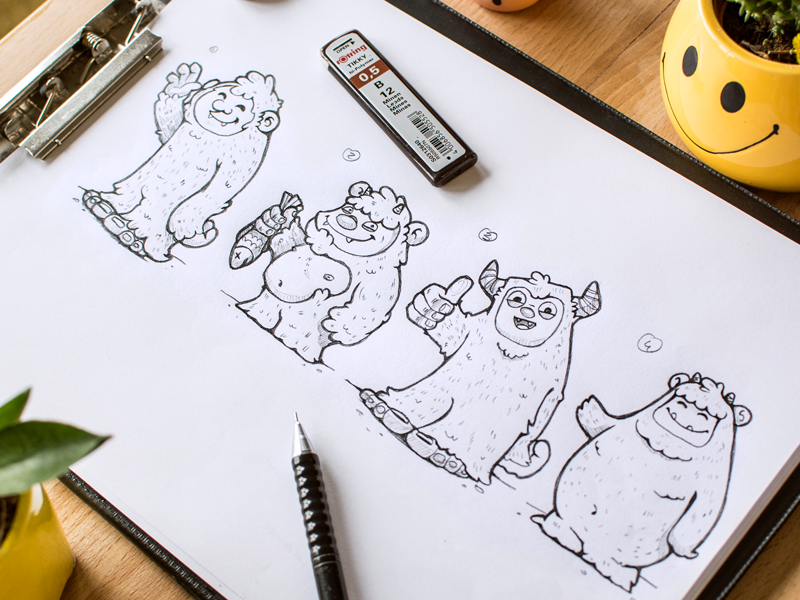 800x600 Yeti Mascot Sketches By Mrz Design - Yeti Sketch