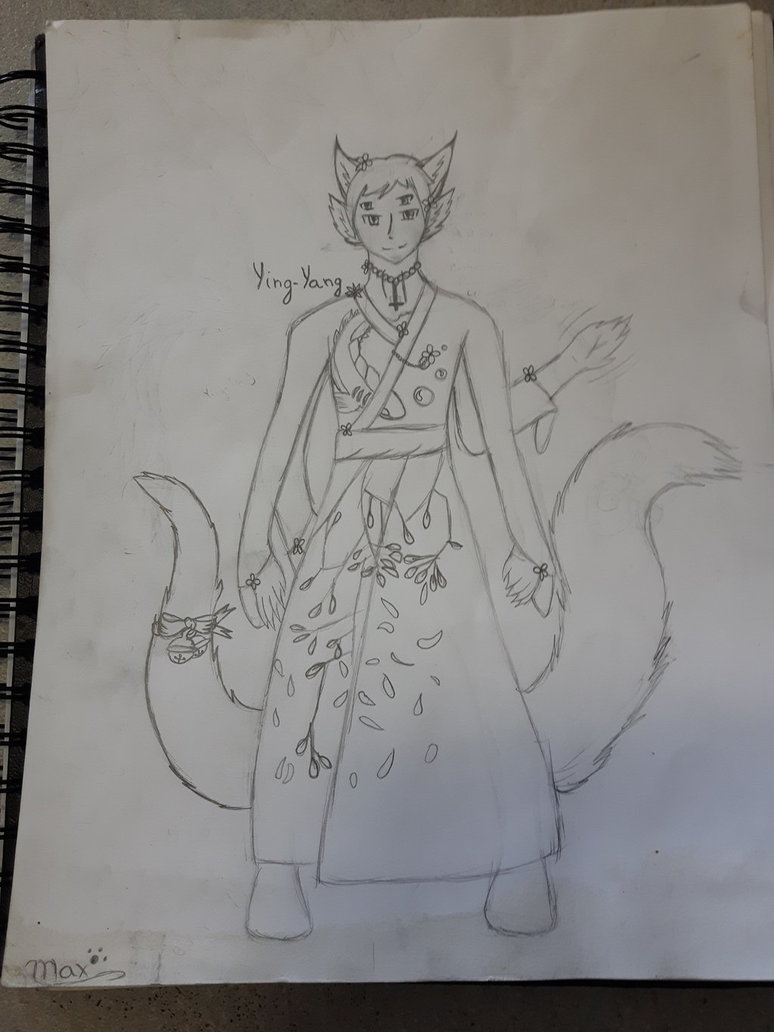 774x1032 Oc Sketch Ying Yang (Redo!) By Nightmare Wolf Gamer - Ying Yang Sketch