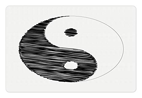 463x321 Ying Yang Pet Mats For Food And Water By Lunarable - Ying Yang Sketch