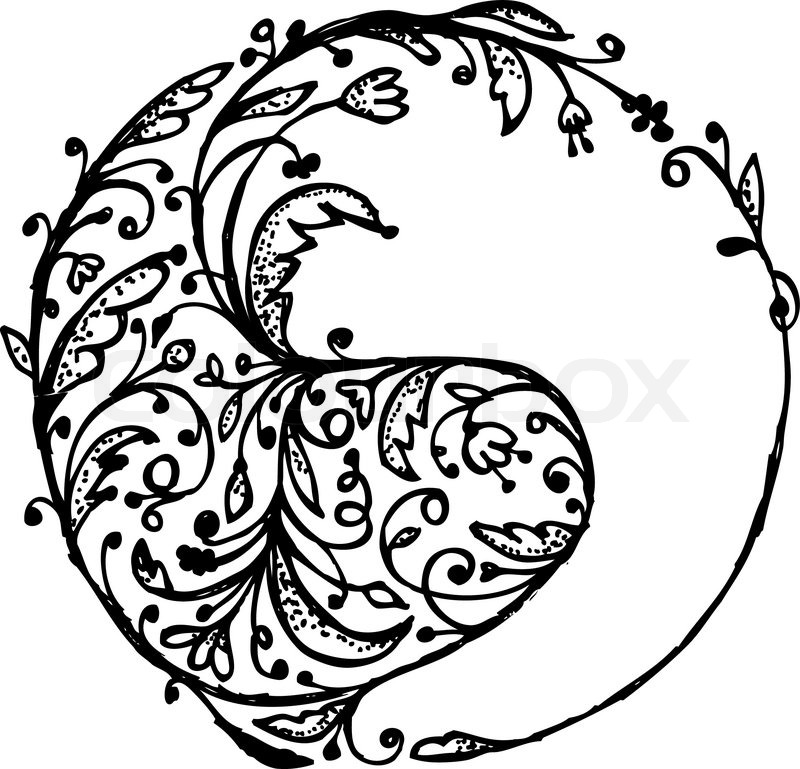 800x769 Yin Yang Sign, Sketch For Your Design Stock Vector Colourbox - Ying Yang Sketch