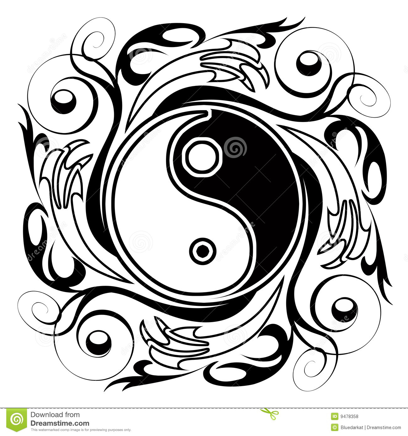 Ying Yang Sketch at PaintingValley.com | Explore collection of Ying ...