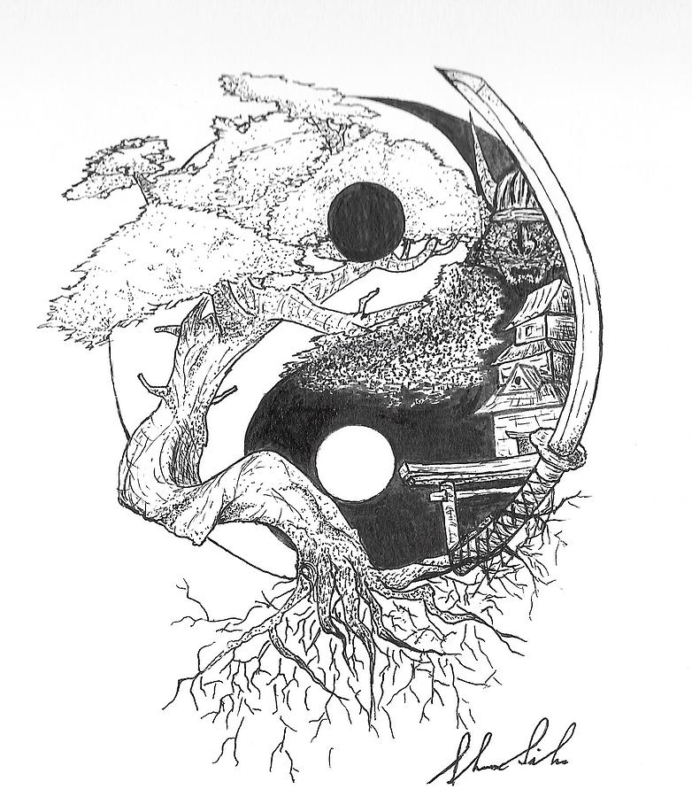 782x900 Ying Yang Drawing By Shane Silva - Ying Yang Sketch