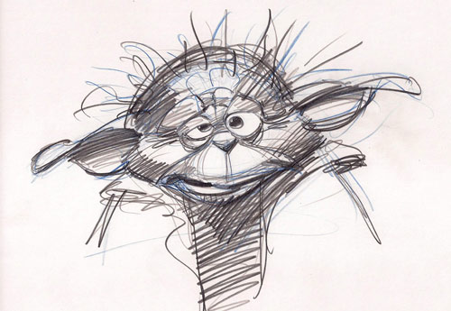 500x345 Drawing Yoda Dennis Jones - Yoda Sketch
