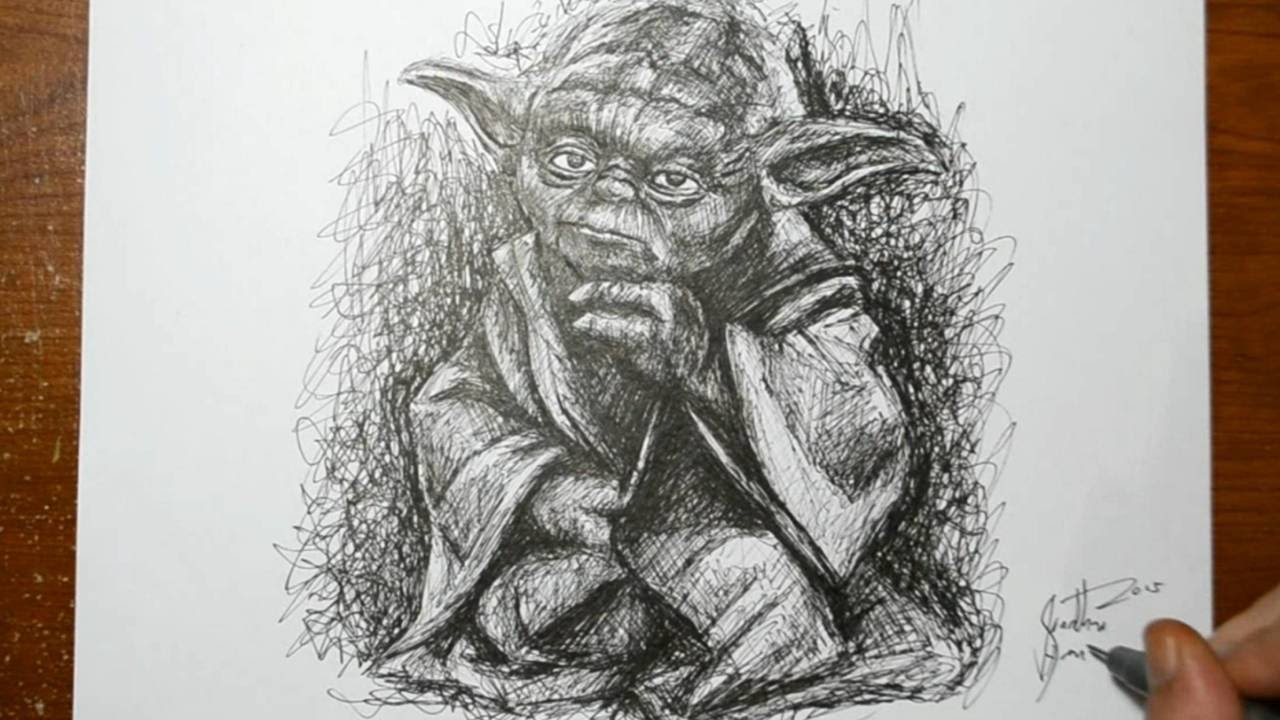 1280x720 Drawing Yoda From Star Wars - Yoda Sketch