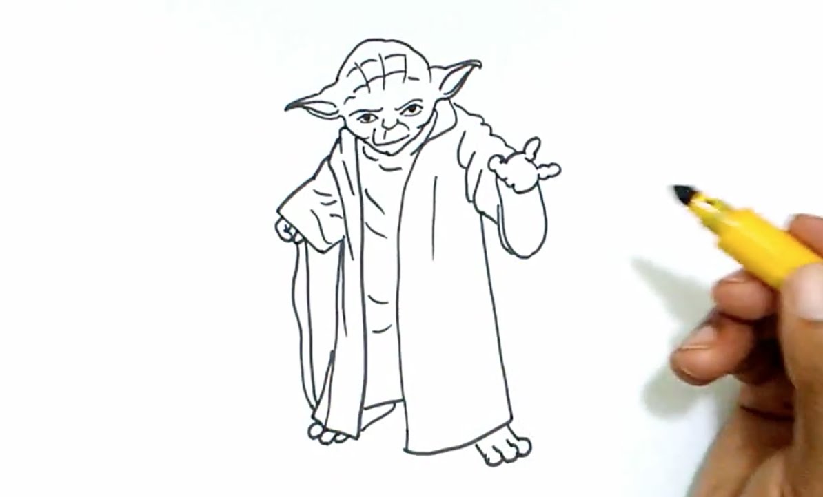 1194x722 How To Draw Yoda From Star Wars - Yoda Sketch