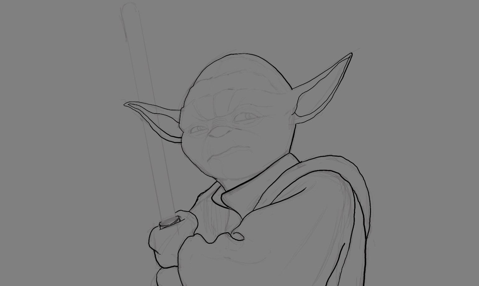 1540x920 How To Draw Yoda From Star Wars - Yoda Sketch