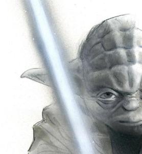 278x300 Master Yoda Pencil Amp Airbrush Drawing - Yoda Sketch