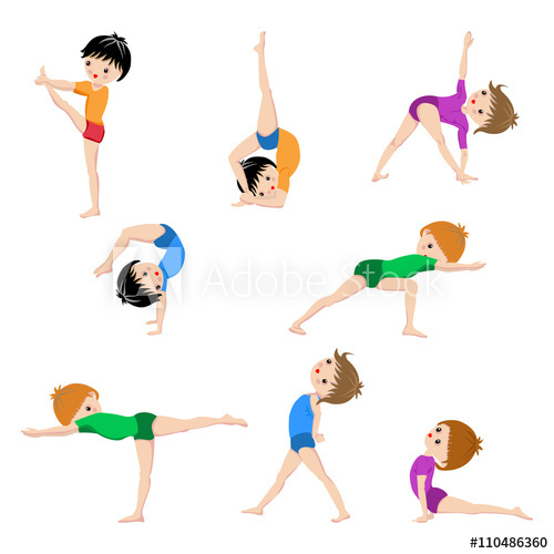 500x500 Gym Sketch Exercices Poster, Kids Yoga Poses, Gymnastics, Healthy - Yoga Pose Sketch