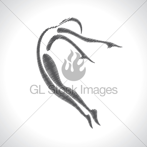 500x500 Illustration Of Stylized Sketched Yoga Pose Gl Stock Images - Yoga Pose Sketch