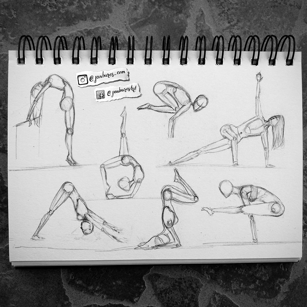1000x1000 Jan Bures Photography Yoga Poses Sketch - Yoga Pose Sketch