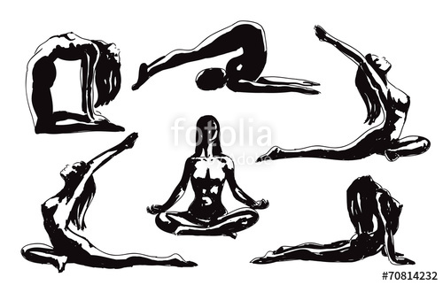 500x322 Sketch Yoga Poses Stock Image And Royalty Free Vector Files On - Yoga Pose Sketch