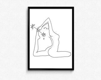 340x270 Yoga Pose Sketch Etsy - Yoga Pose Sketch