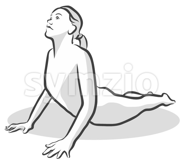 620x569 Cobra Bhujangasana Yoga Pose Vector Illustration 119150 - Yoga Pose Sketch