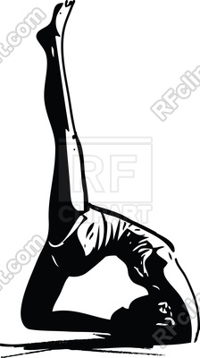 224x400 Yoga Sketch Woman Black Illustration Vector Image Vector Artwork - Yoga Sketch