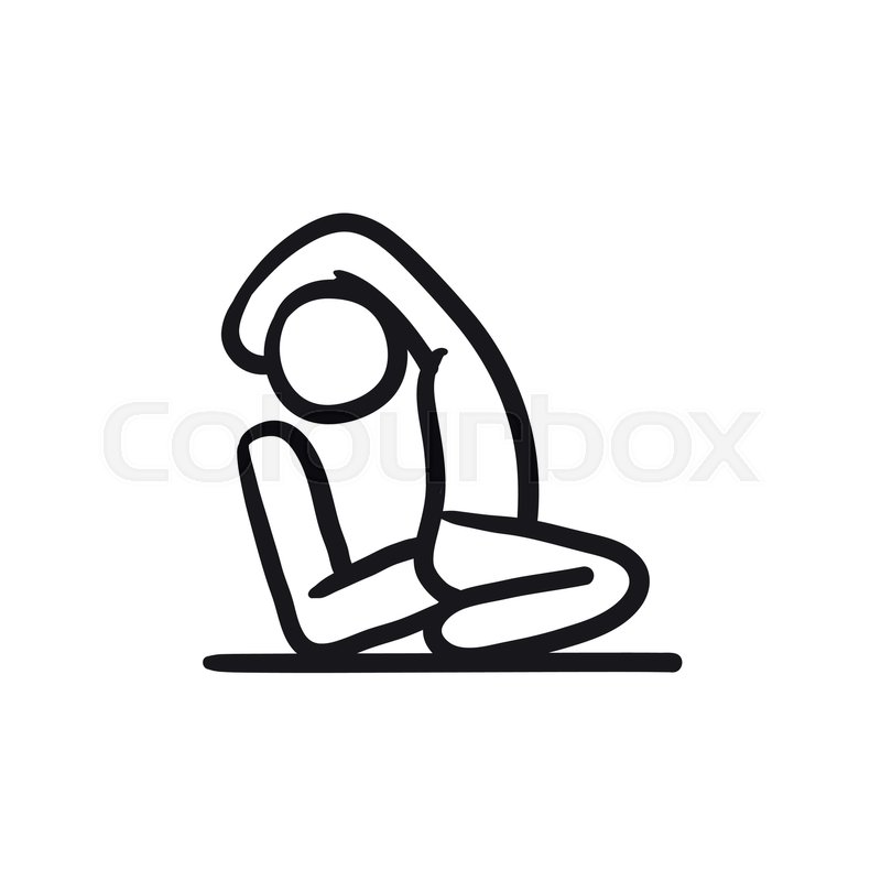 800x800 Man Practicing Yoga Vector Sketch Icon Isolated On Background - Yoga Sketch