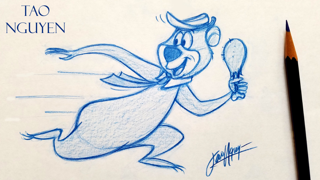 1067x600 Artstation - Yogi Bear Sketch