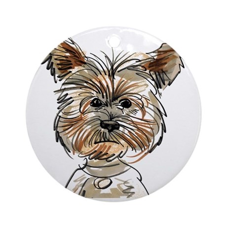 460x460 Yorkie Ornaments - Yorkshire Terrier Sketch