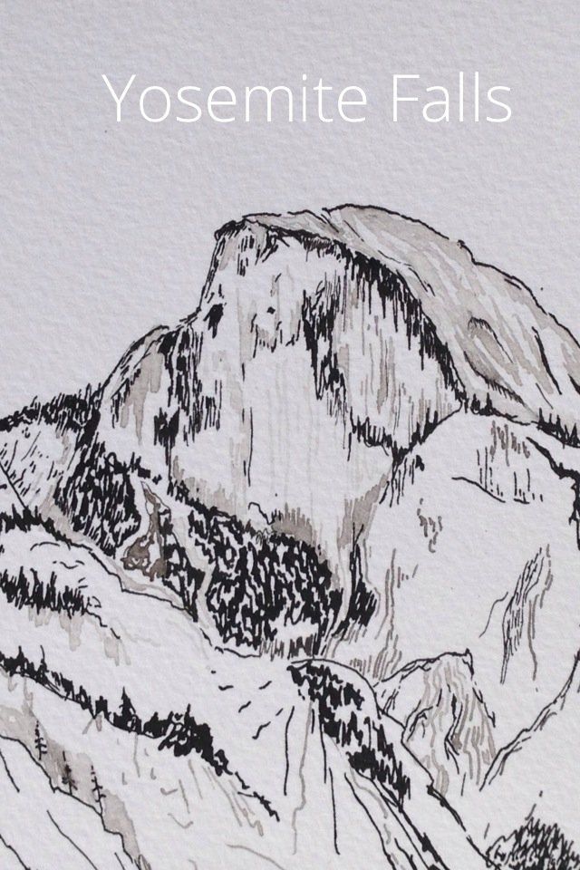 640x960 Yosemite Falls In 2018 Stellerverse Sketchbooks - Yosemite Sketch