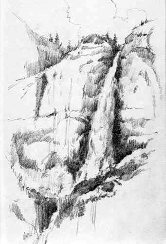 341x500 Yosemite Falls Roland Lee - Yosemite Sketch