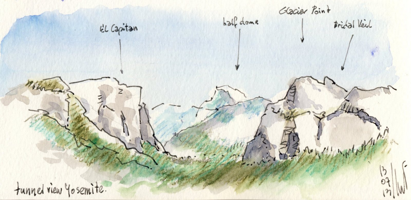 1600x778 Rene Fijten Sketches Yosemite - Yosemite Sketch