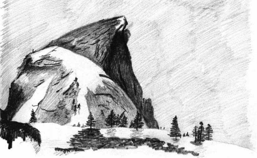 825x510 Half Dome Sketch In Yosemite Matthew French Holt - Yosemite Sketch