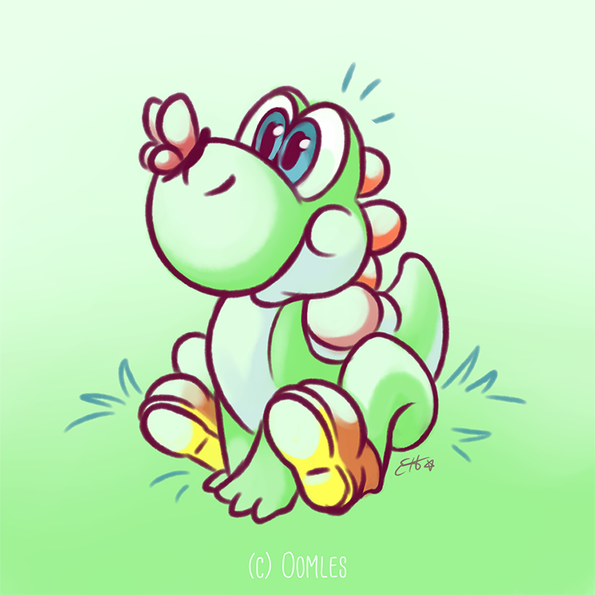 850x850 Yoshi (Colored Sketch) By Oomles - Yoshi Sketch