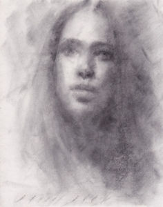 236x300 Light Female Portrait Study Young Girl Sketch Charcoal Brush - Young Girl Sketch