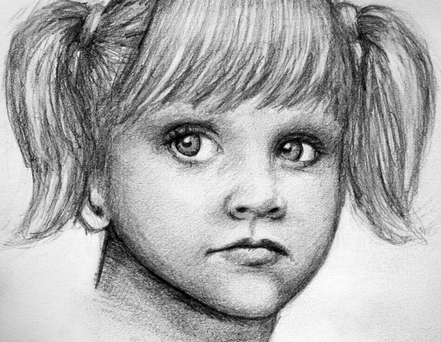 900x698 Little Girl Sketch By Pmucks - Young Girl Sketch