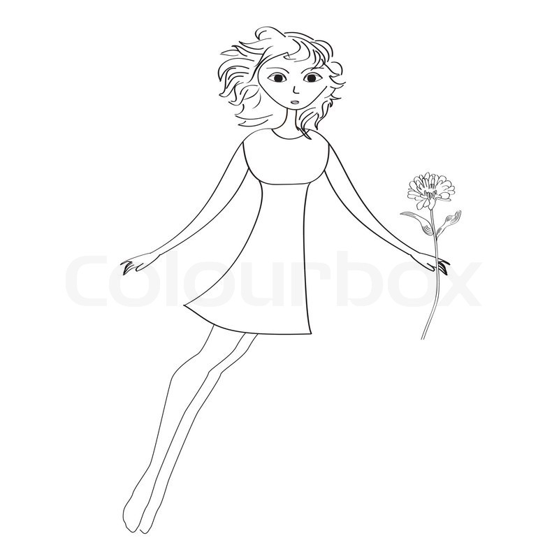 800x800 Sketch With Young Girl Stock Vector Colourbox - Young Girl Sketch