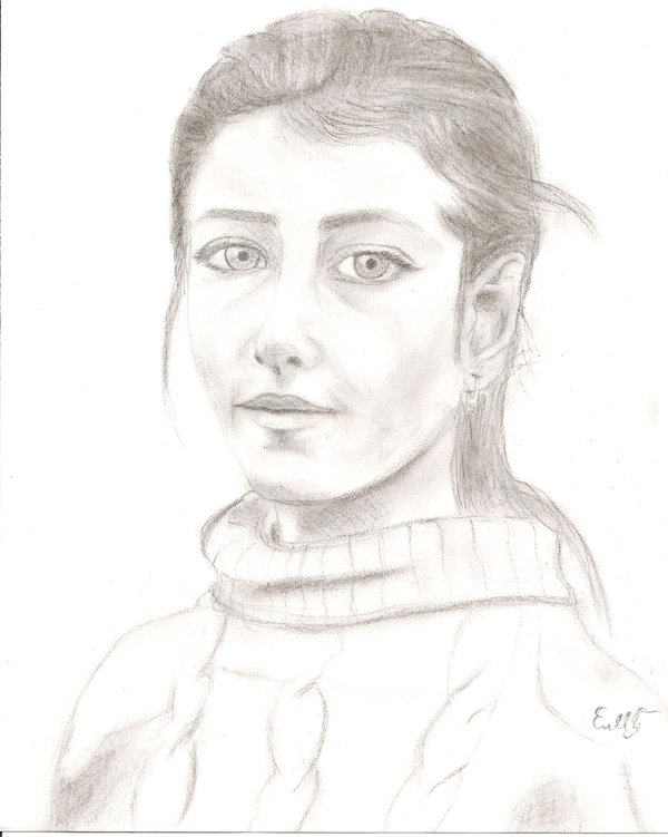 600x751 Young Girl - Young Girl Sketch