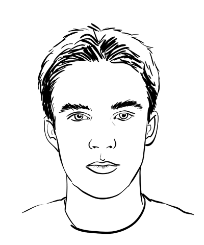 400x480 How To Draw A Face Young Man My Board Drawings - Young Man Sketch