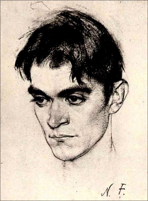 500x677 Portrait Sketch Of A Young Man, Nicolai Fechin Art Dudes - Young Man Sketch