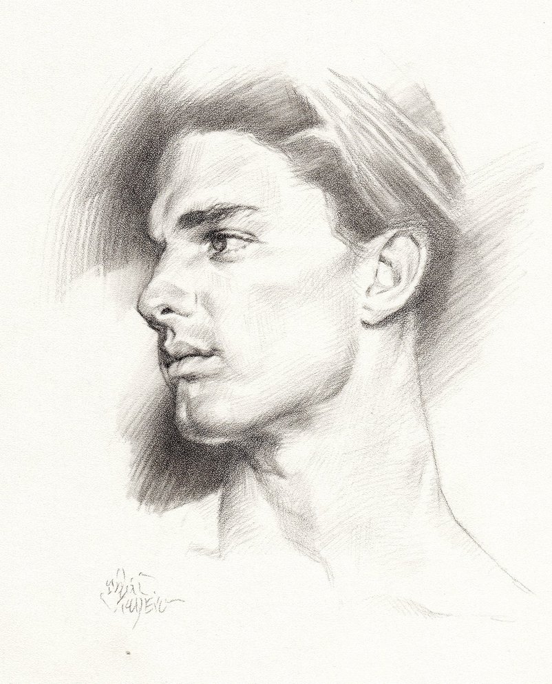 802x995 Young Man Head By Abdonjromero - Young Man Sketch