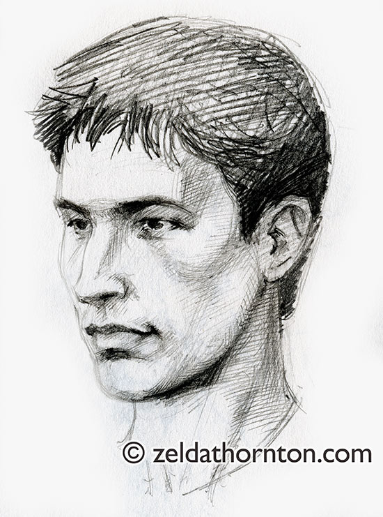 550x741 Young Man Sketch From Life By Zeldat - Young Man Sketch